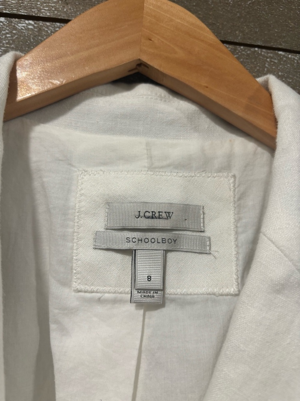 J Crew Schoolboy 100% linen long sleeved cream lined blazer size 8 - Picture 4 of 10